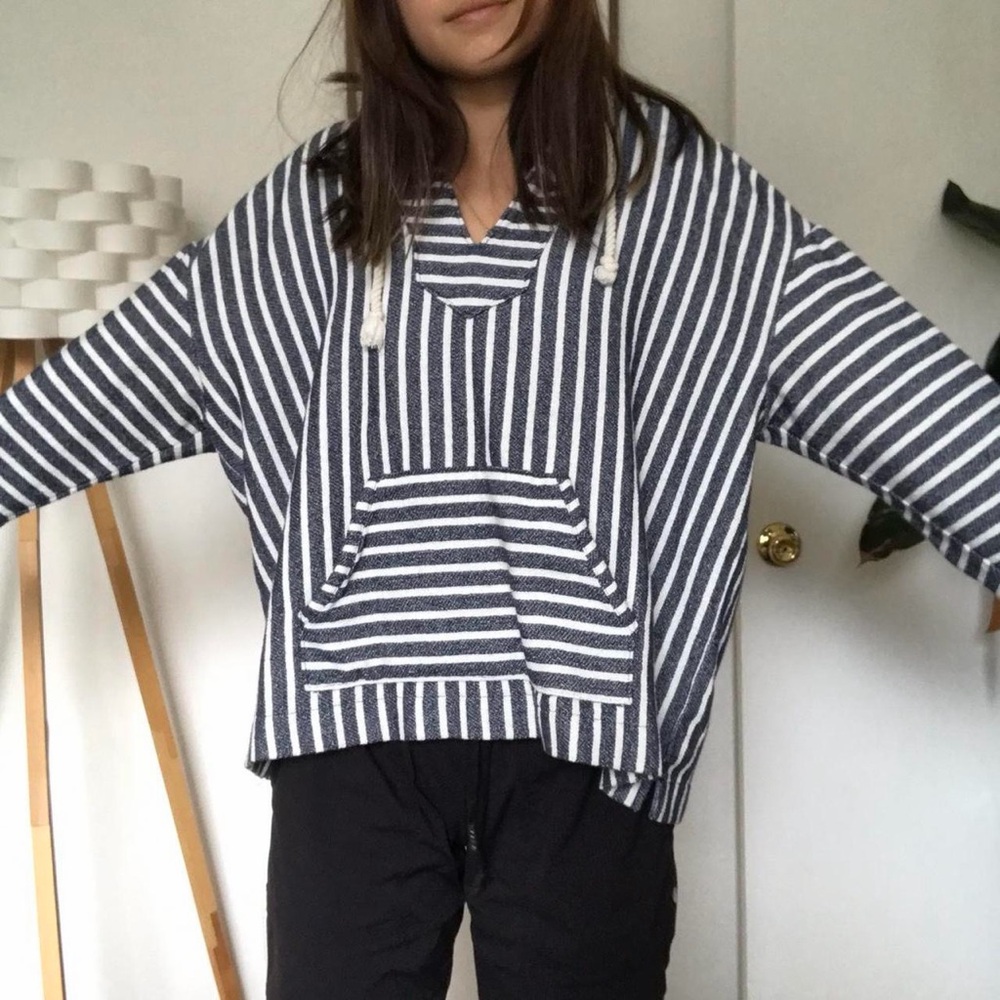 J. Crew Navy and White Striped Sweater